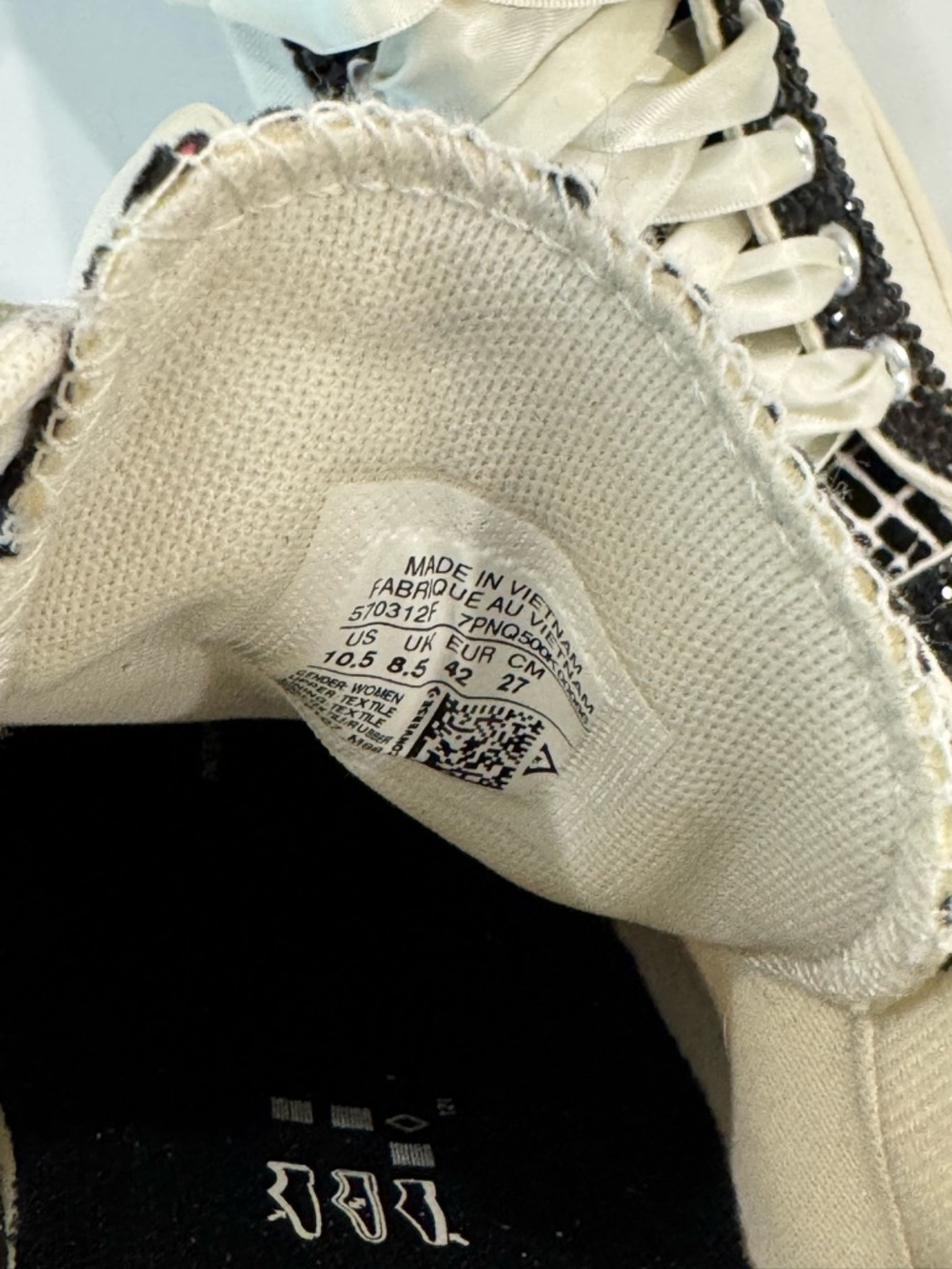 Converse Women's Black & Ivory Blinged Low Top Sneakers - Picture 5 of 6